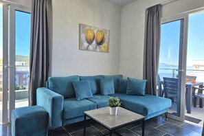 Family Apartment, Multiple Bedrooms, Mountainside (Christine Sunny Corner 004) | Living area - Christine Sunny Corner 004 (Sarandë)