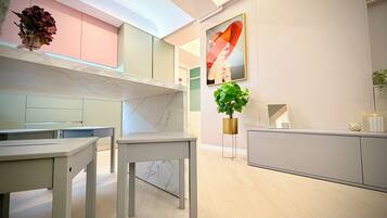 Luxury Apartment, 1 Bedroom, Non Smoking, City View | Private kitchen | Full-size fridge, microwave, oven, stovetop