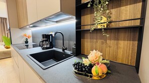 Appartamento Comfort, 1 letto matrimoniale, non fumatori | Cucina privata | Frigorifero con congelatore, forno, piano cottura, lavastoviglie