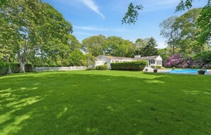 Property grounds - Summer in the Hamptons Starts Here- pool , sun deck and backyard oasis (Westhampton Beach)