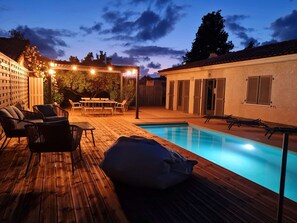 Pool - Cozy Villa in Biscarrosse with Heated Pool, Close to Center, Sleeps 9 (Biscarrosse)