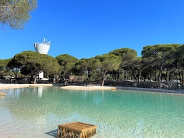Plage, yoga sur la plage