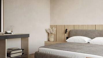 Doppia Deluxe, balcone, vista mare | Una scrivania