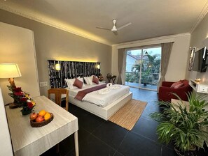 Executive Double Room, Pool View | Desk, laptop workspace, free WiFi - WaveCrest Morjim By Joy Stays (Morjim)