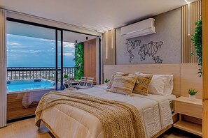 Apartamento superluxo, sacada, vista para a cidade | Wi-Fi de cortesia