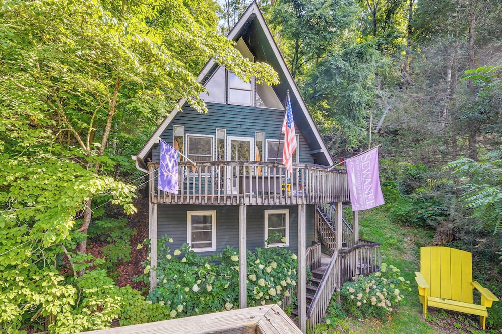 Waterfront Lake Lure A-frame w/ Dock & Scenic Deck - Chimney Rock, NC