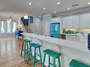 Fridge, microwave, oven, stovetop - Chu Cottage | Great Location, Two Balconies, Walk to Beach (Tybee Island)