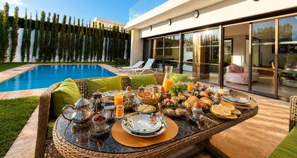 Exclusive-use villa with private chef and heated pool, above Taghazout Bay