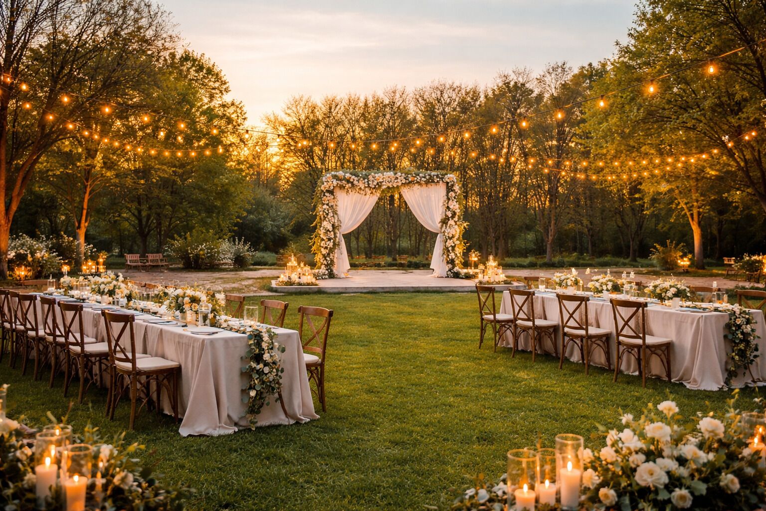 Outdoor banquet area