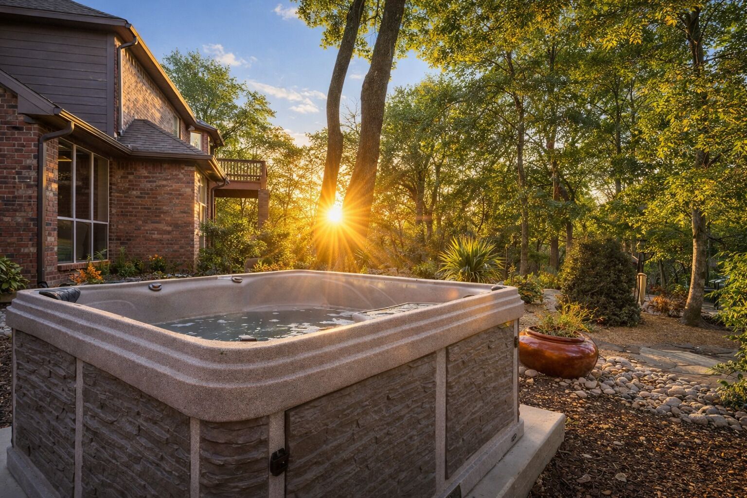 Outdoor spa tub
