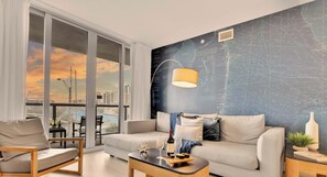 TV, offices - Marina Views  2BR  Beachwalk Resort (Hallandale Beach)