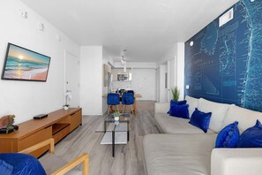 Living room-open-layout - Intracoastal Escape · 2BR Beachwalk Resort (Hallandale Beach)