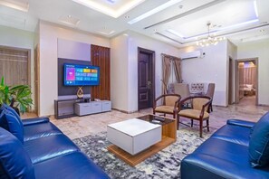 Standard Apartment, Balcony, City View | Living area - The Shortlet Ahvi (Ikeja)
