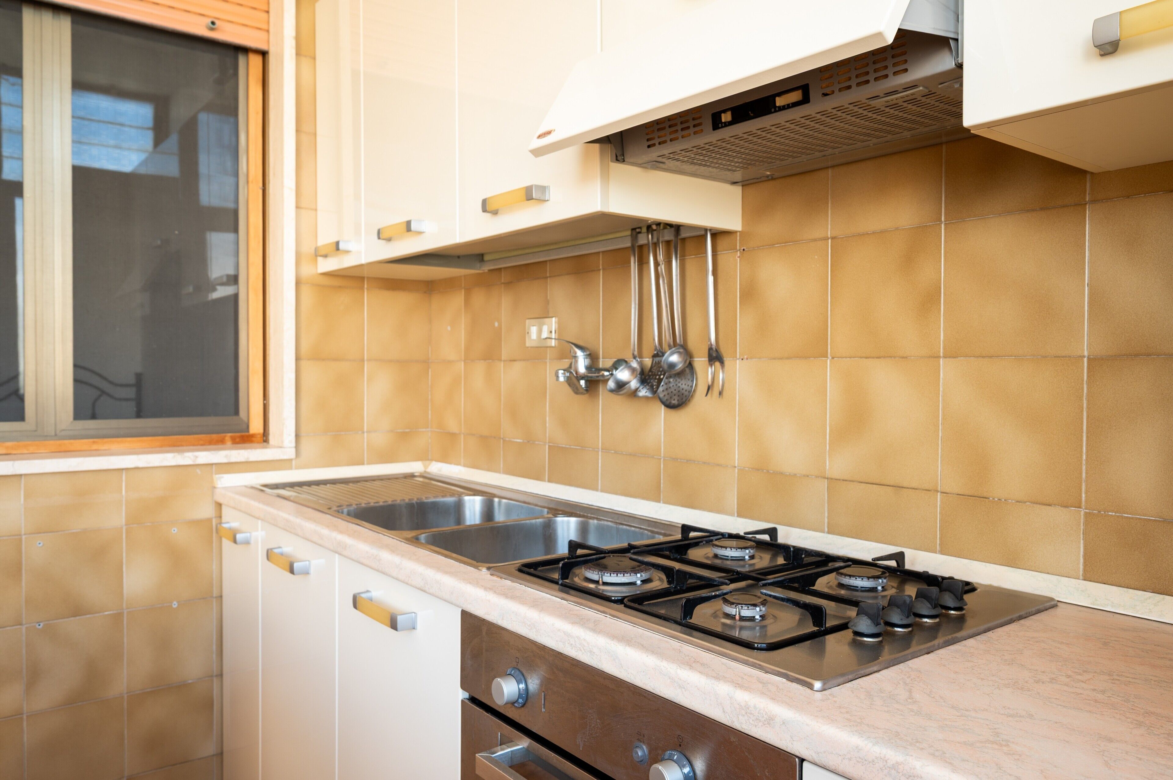 Fridge, oven, stovetop, cookware/dishes/utensils