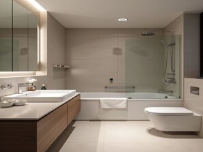 Assecador de cabells, bidet, tovalloles i sabó 