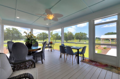 Outdoor dining. Doyles B and B at Players course LLC