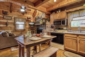 Private kitchen - Cozy 2-bedroom cabin in beautiful Sevierville with fishing pond (Sevierville)