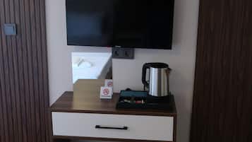 Deluxe tweepersoonskamer, uitzicht op zee | Interieur
