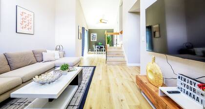 Bright Contemporary 3BR Home with BBQ & 2-Car Parking