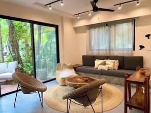 Living area - LUXURY APARTMENT 2 BEDROOMS AND TERRACE THE BEST AREA OF ALDEA ZAMA, TULUM (Tulum)