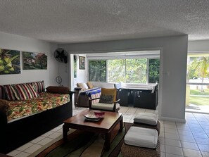 Living area - Pollyanna “the happy place”  1 bedroom luxury apartment, with enclosed balcony (Montego Bay)