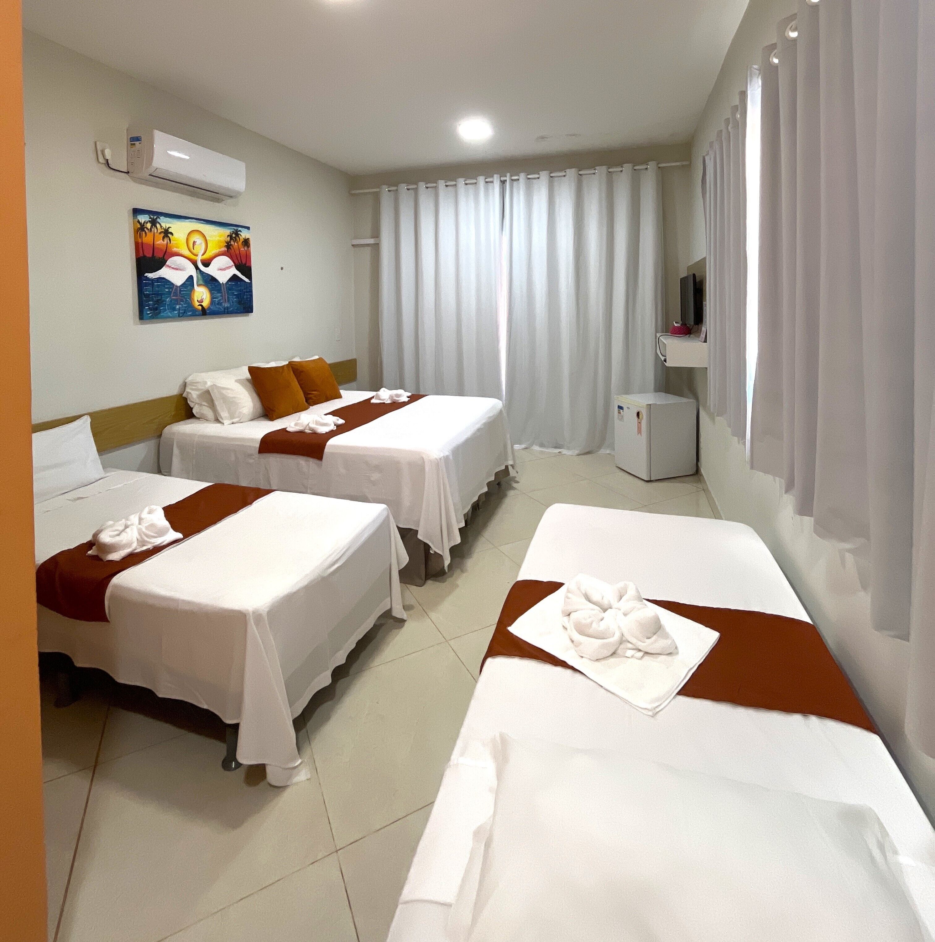 Chambre Quadruple, balcon, vue jardin