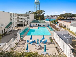 Pool - OW 1303-Luna Sol: Experience coastal charm in Oak Island, a spacious 2BR condo with ocean views! (Oak Island)