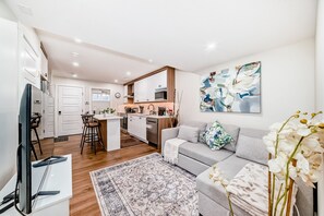 Living area - 2BR Suite | Seton | Spruce Meadows | WiFi | Pkg| South Campus Hospital (Calgary)