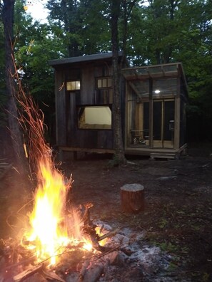 Property grounds - Cozy off grid retreat overlooking forest and wetlands with sauna and trails. (Arden)