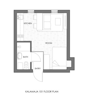 Floor plan -  1-bedroom apartment in charming Tallinn near the city center (Tallinn)