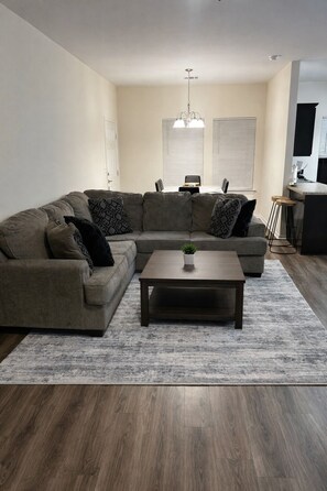 Living area - Brand new 3-bedroom house near Downtown Houston with cool AC for relaxing stays (Houston)