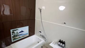 Hair dryer, towels