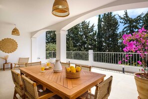 Outdoor dining - The Sanctuary | Private Rooftop Pool Penthouse by Nomads (Paphos)