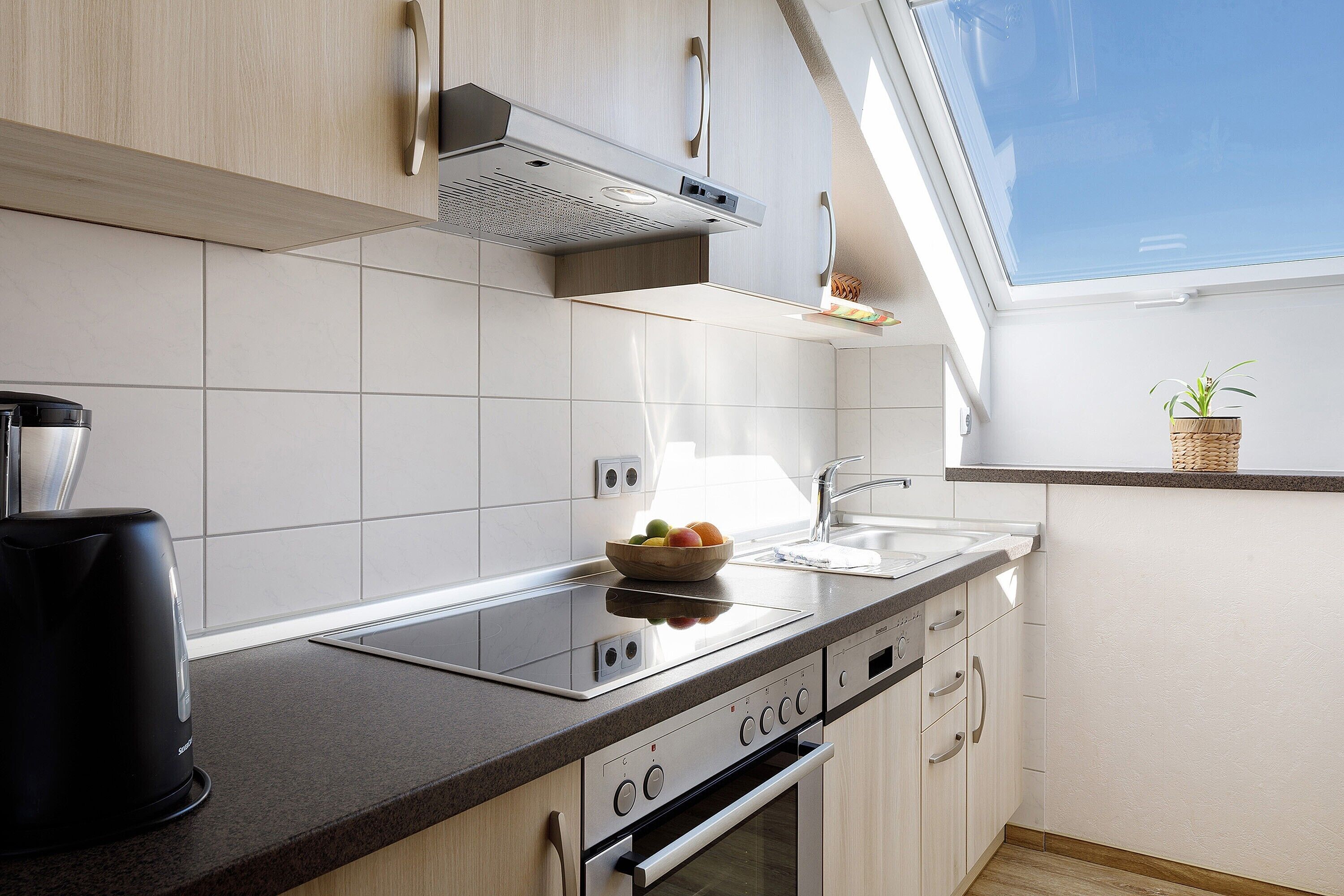 Kaffetrakter/tekoker, kjøleskap, ovn og kokeplater