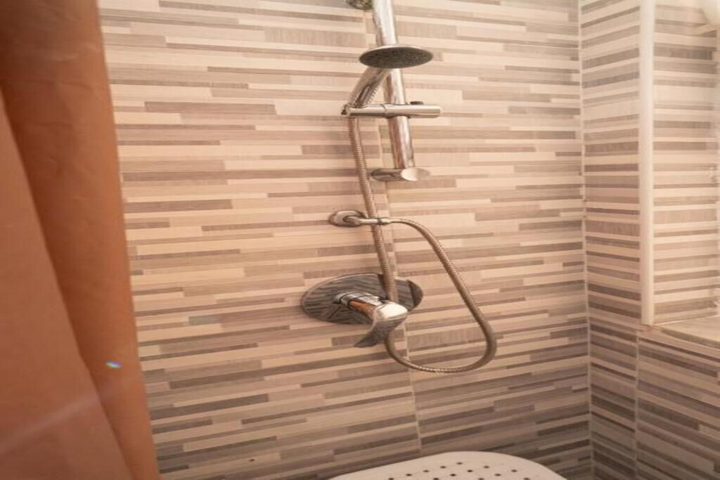 Hair dryer, bidet, towels, toilet paper