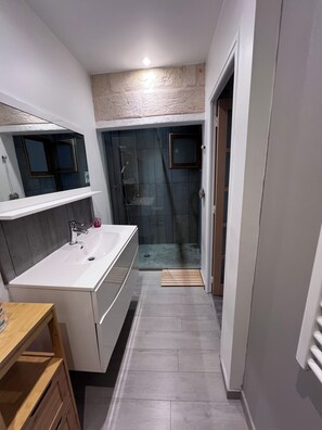 Shower, hair dryer, towels, toilet paper - HOUSE ON THE RAMPARTS (Aigues-Mortes)