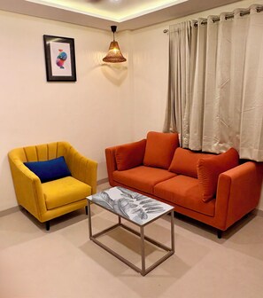 Living area - Aesthetic 1bhk luxe , Indore centrally loacted (Indore)