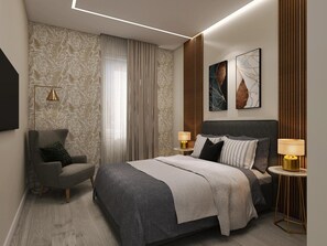 Iron/ironing board, WiFi, bed sheets - Apartment 'Camera Matrimoniale Deluxe' with Sea View, Wi-Fi and Air Conditioning (Rome)