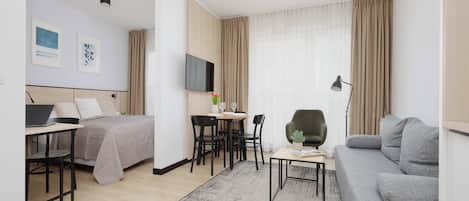 Desk, iron/ironing board, travel crib, WiFi