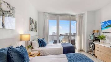 Desk, iron/ironing board, travel crib, WiFi