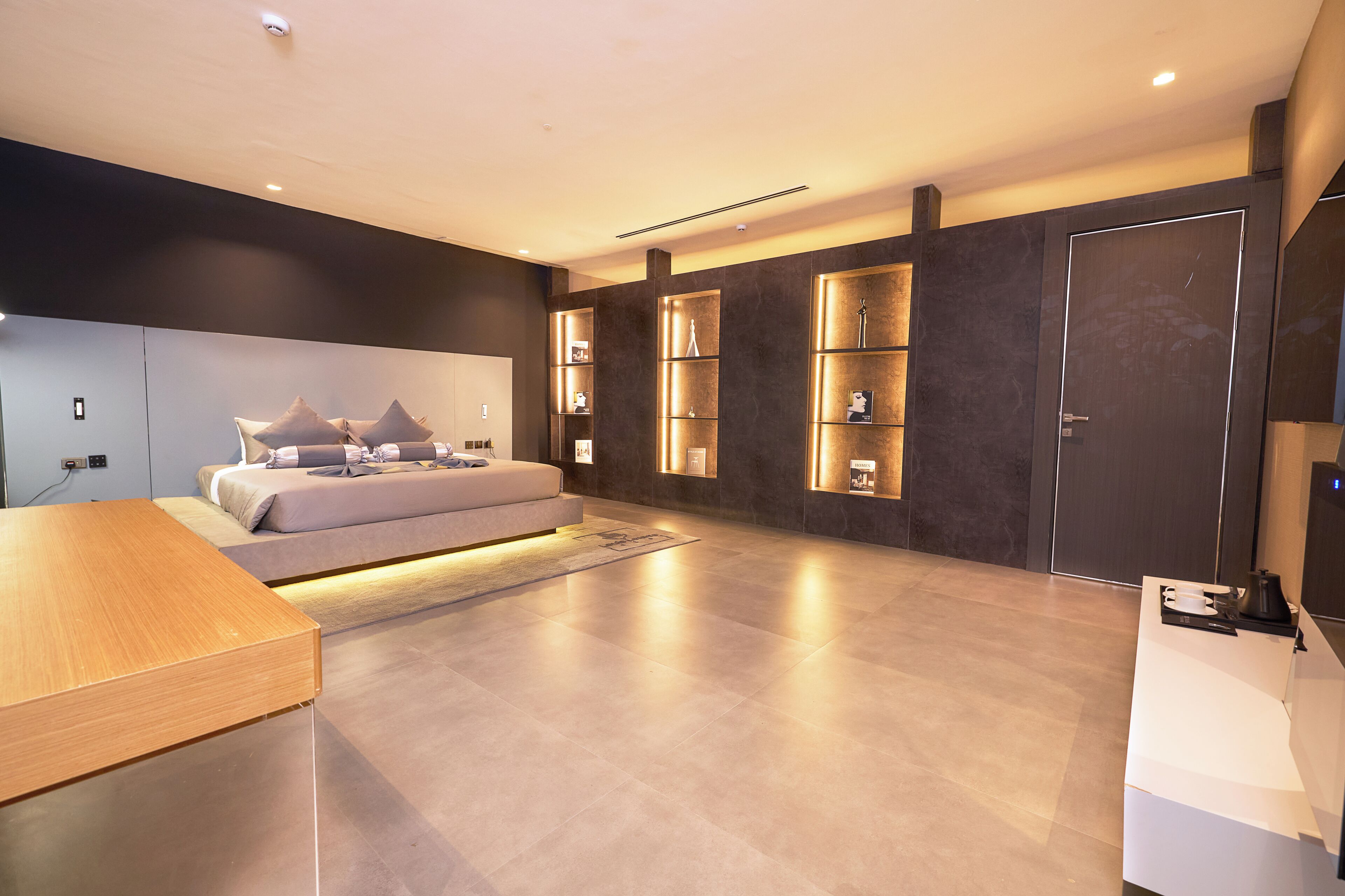 Presidential Double Room, Balcony, Pool View | In-room safe, desk, laptop workspace, soundproofing