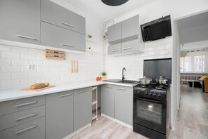 Private kitchen - Bright Apartment | Remote Working | Balcony (Toruń)