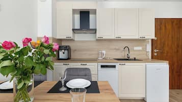Fridge, microwave, stovetop, dishwasher