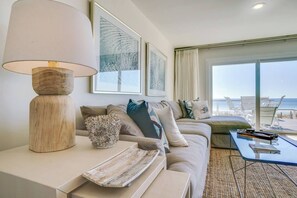 Living area - Quiet West End Beachfront Escape w/ Balconies (Panama City Beach)