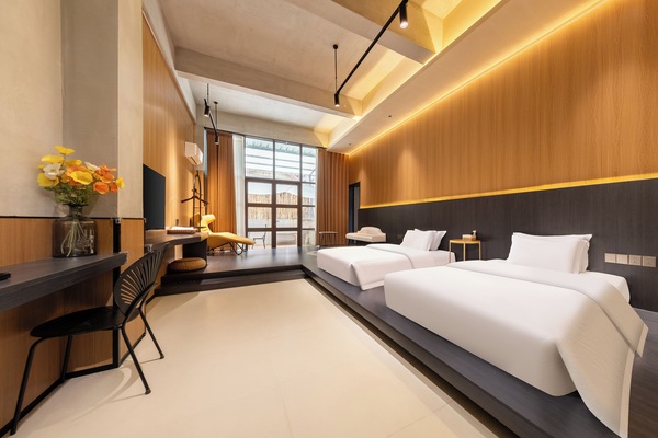 Luxury Suite, Courtyard View | Desk, laptop workspace, WiFi (free), individually decorated