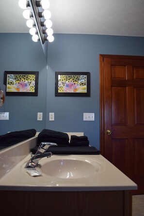 Bathroom -  Cozy 2-BDRM Honor townhome w/shared lake access & AC, pet friendly, new remodel (Honor)