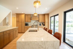 Fridge, microwave, oven, stovetop - The Farmhouse at Sea Farm in Bridgehampton (Bridgehampton)