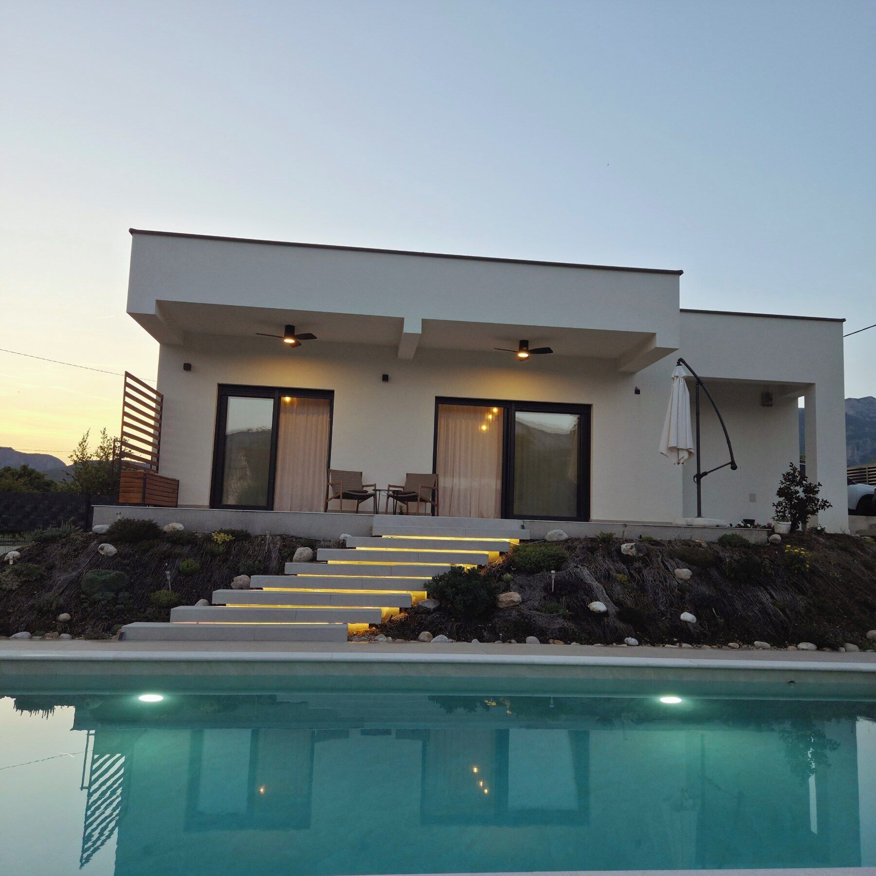 handrail, outdoor pool, summer, staircase, outdoor, property entrance