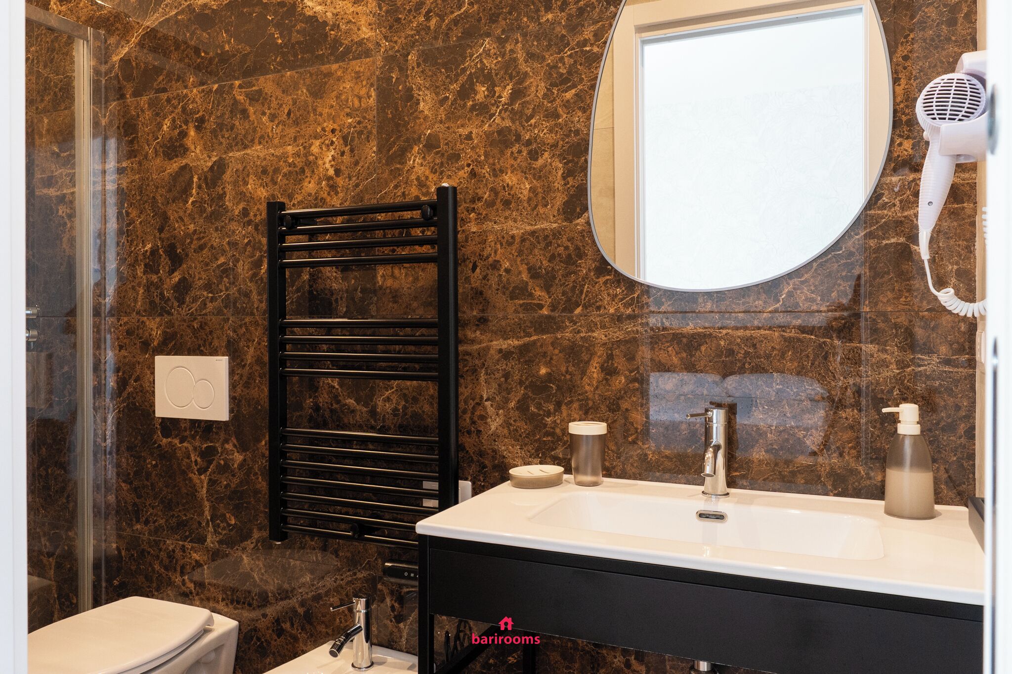 Double Room | Bathroom | Shower, hair dryer, towels, soap