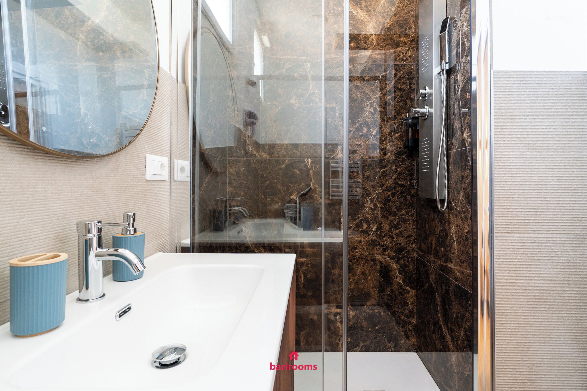 Double Room | Bathroom | Shower, hair dryer, towels, soap